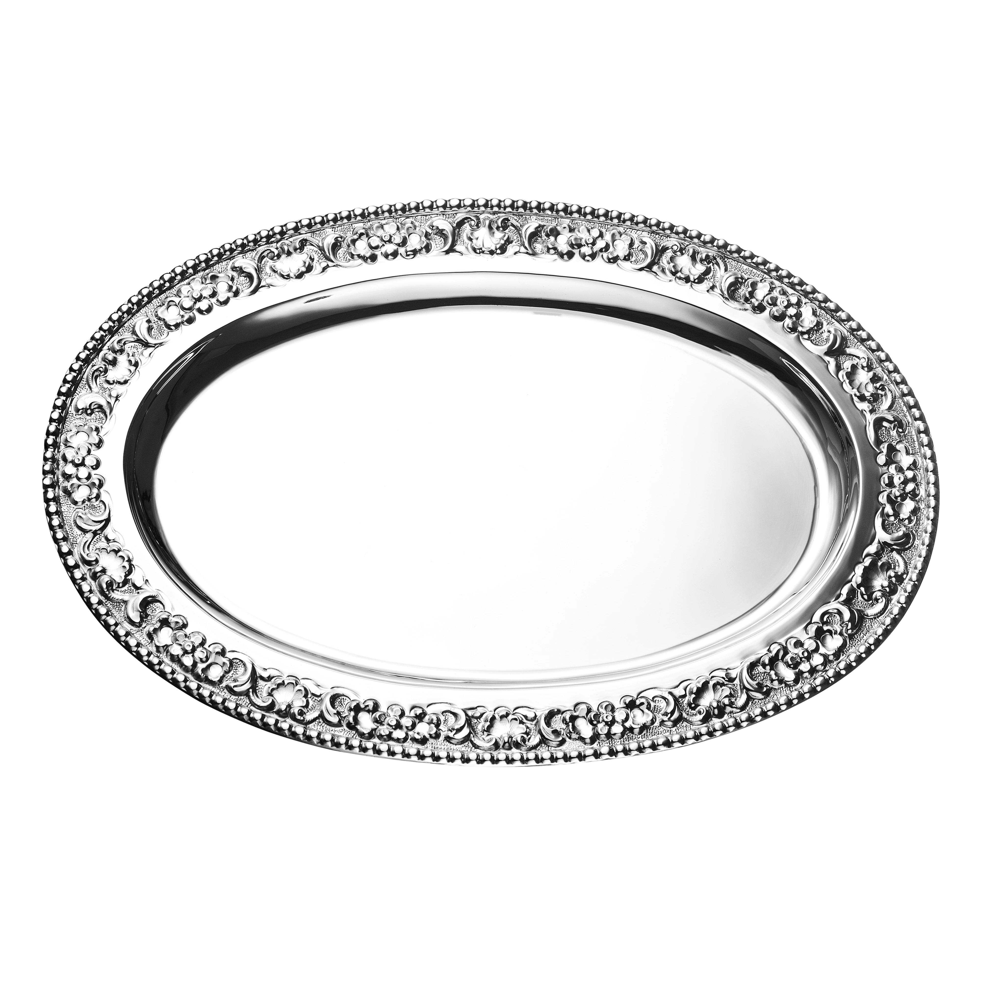 Oval Chased Design Salver